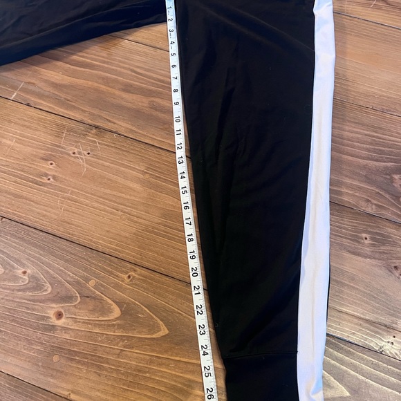 Athleta Black Jogger Pants with White Side Stripes with Zip Pockets Size M - Picture 4 of 6
